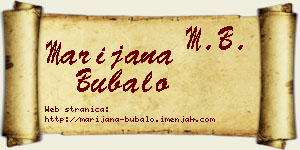 Marijana Bubalo vizit kartica
